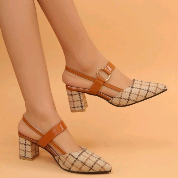 Women's Chunky Heel Slip-On Pointed Toe Pumps, Comfortable Fashion Versatile Spr - Picture 1 of 5